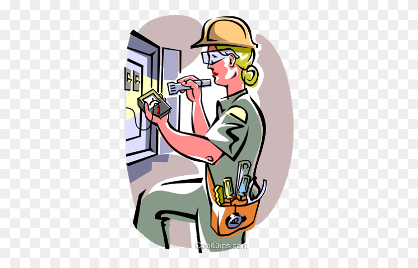 340x480 Electrician Royalty Free Vector Clip Art Illustration - Electrician Clipart