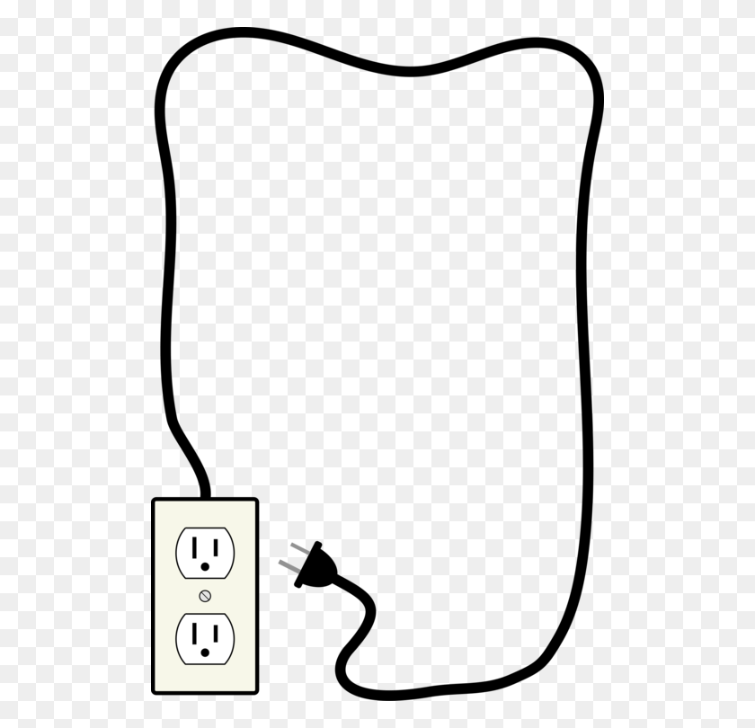 504x750 Electricity Ac Power Plugs And Sockets Electrical Wires Cable - Electricity Clipart Black And White