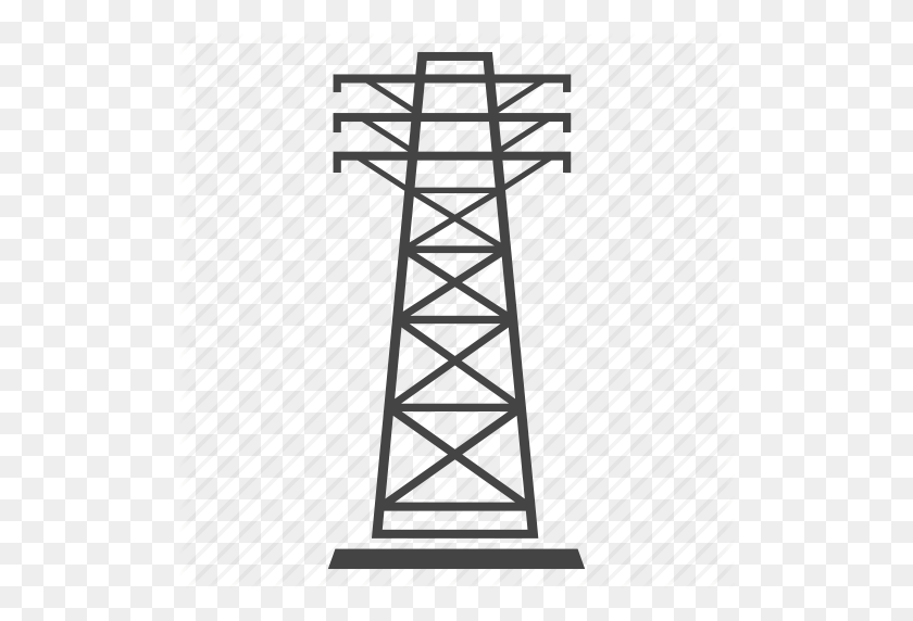 512x512 Electricity, Energy, High, Line, Power, Tower, Transmission - Tower PNG