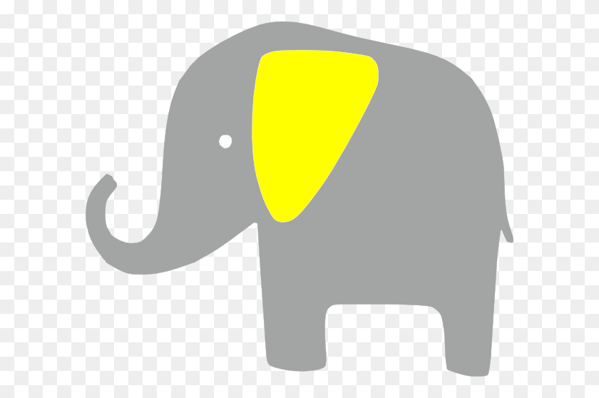 600x498 Elefante Amarillo Clip Art - Elefante Clipart