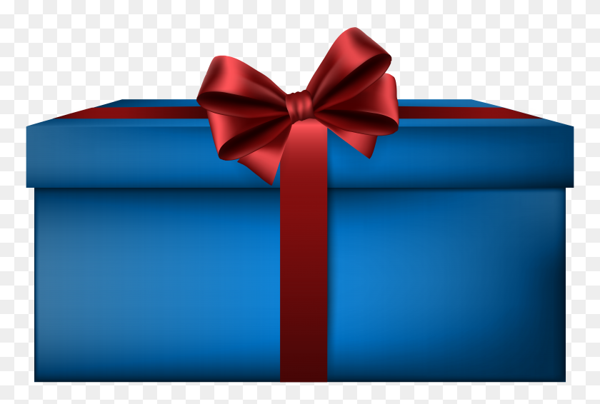 8000x5196 Elegant Blue Gift Box Png Clip Art - Gift Box Clipart