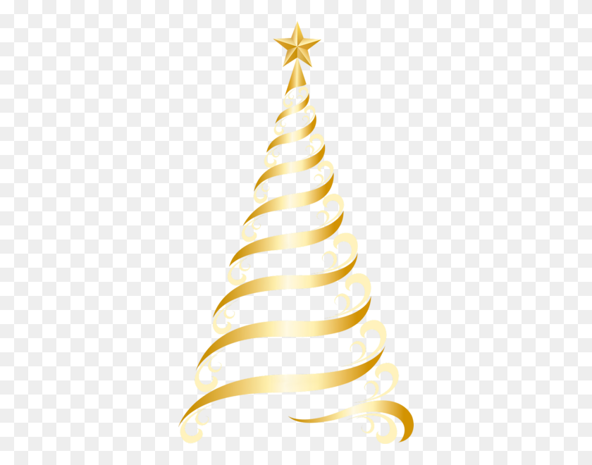 334x600 Elegant Christmas Png - Christmas Tree With Ornaments Clipart