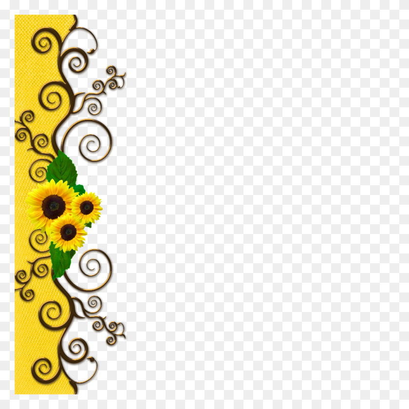 Free Sunflower Corner Border Clip Art