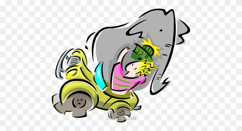 480x397 Elephant As A Passenger In A Car Royalty Free Vector Clip Art - Car Clipart PNG