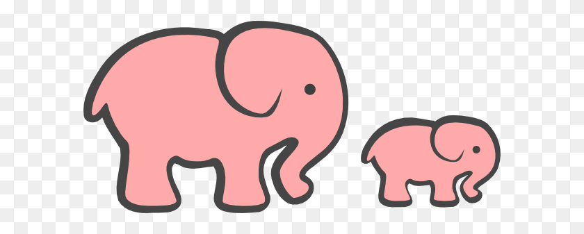 600x277 Elefante Baby Shower Gráficos Animales Cute Pink Clipart - Free Baby Elephant Clipart