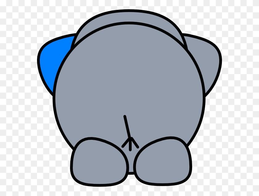 600x575 Elephant Butt Clip Art - Cartoon Butt PNG