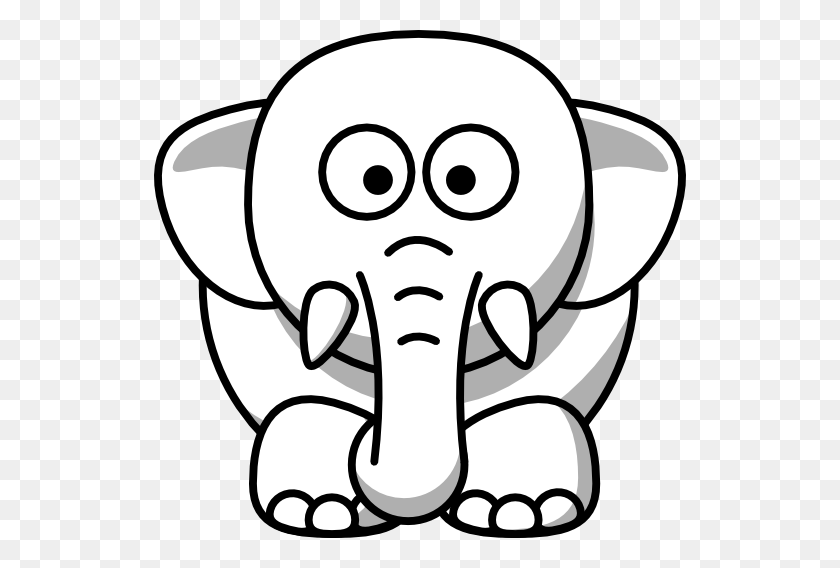 532x508 Elefante Clipart Blanco Y Negro - Imágenes Clipart Blanco Y Negro