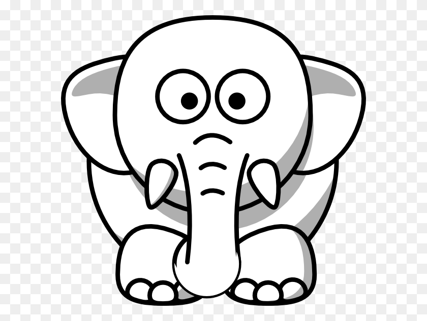 600x573 Elephant Clip Art Black And White - Indian Clipart Black And White