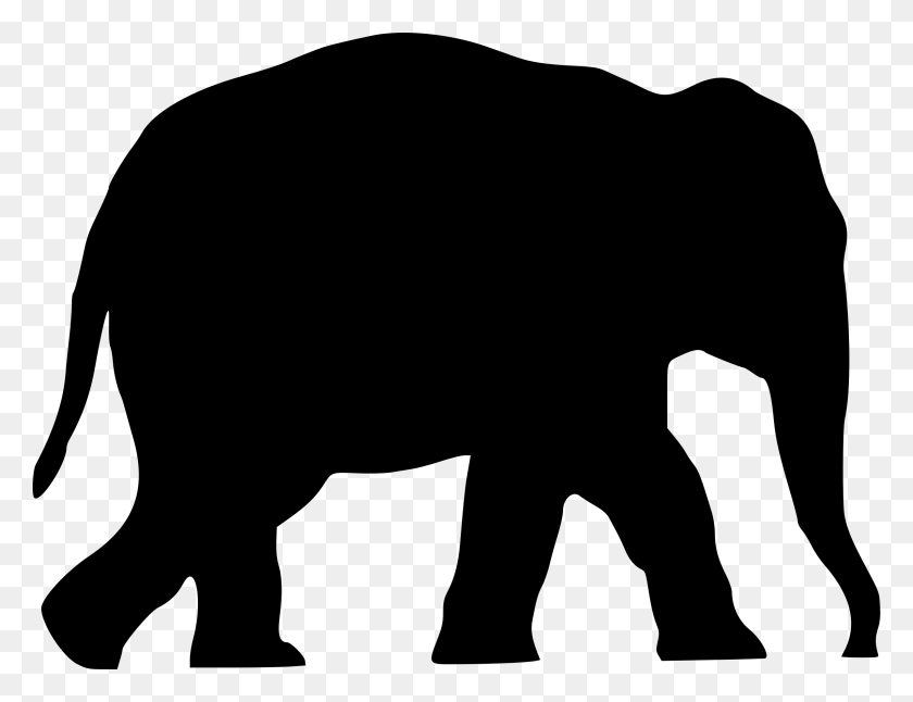 2396x1803 Слон Клипарт Животное - Слон Клипарт Черный И Белый