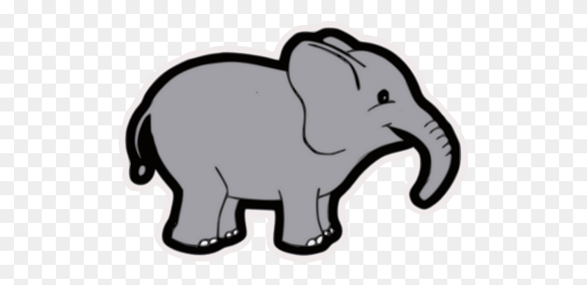 500x349 Черно-Белый Слон - Клипарт Слон Из Алабамы