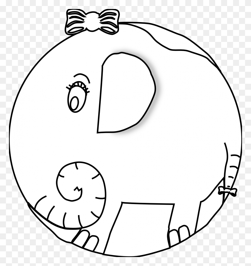 1969x2093 Elephant Clipart Black And White - Banned Clipart