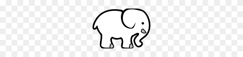 200x140 Слон Клипарт Черно-Белый Клипарт Слон Черный И Белый - Персик Клипарт Черно-Белый