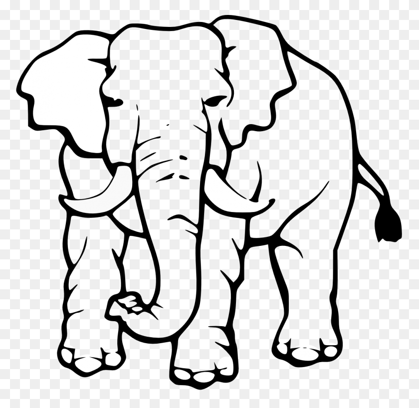 1331x1295 Слон, Черно-Белый Клипарт. Посмотрите На Слона, Черный - Вербное Воскресенье, Черно-Белый Клипарт.