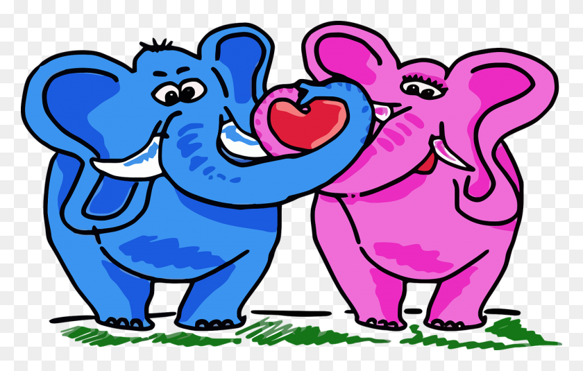 1280x780 Elephant Clipart Love - Pink Elephant Clipart