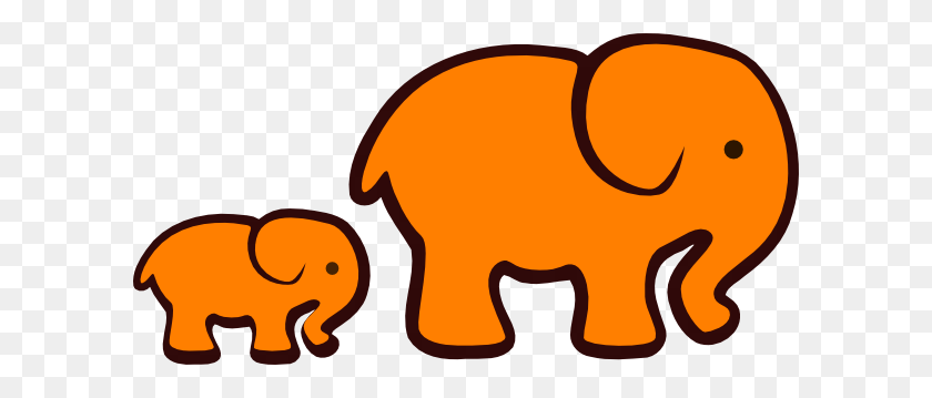600x299 Оранжевый Слон - Слоненок Клипарт Baby Shower