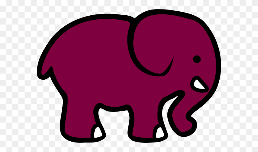 600x436 Elephant Clipart Purple - Indian Elephant Clipart