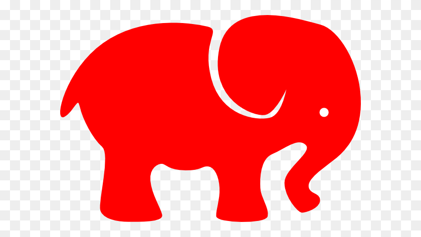 600x413 Elephant Clipart Red - Republican Elephant PNG