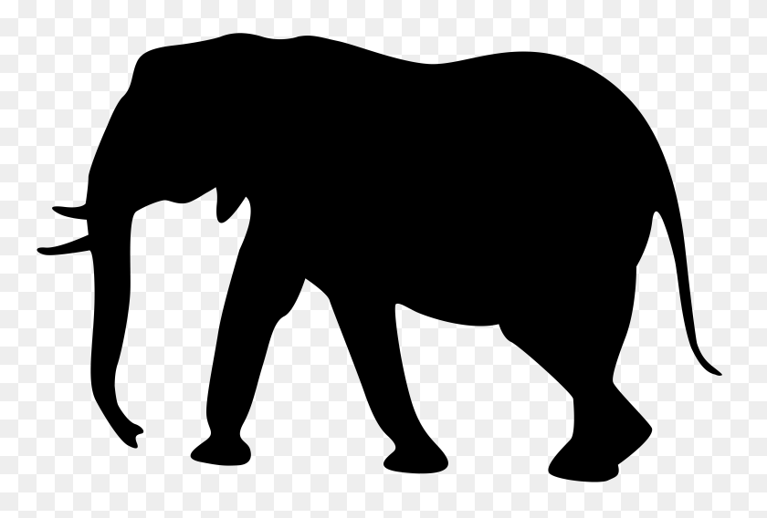 8000x5211 Elefante Clipart Silueta Imágenes Prediseñadas Imágenes Prediseñadas - Clipart Silouette