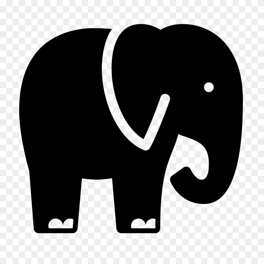 1600x1600 Elephant Filled Icon - Elephant Ears Clipart