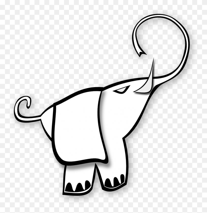 999x1029 Elefante Arte Lineal - Imágenes Prediseñadas De Elefante