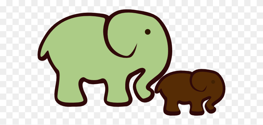 600x341 Elephant Mom Baby Png, Clip Art For Web - Mom And Dad Clipart