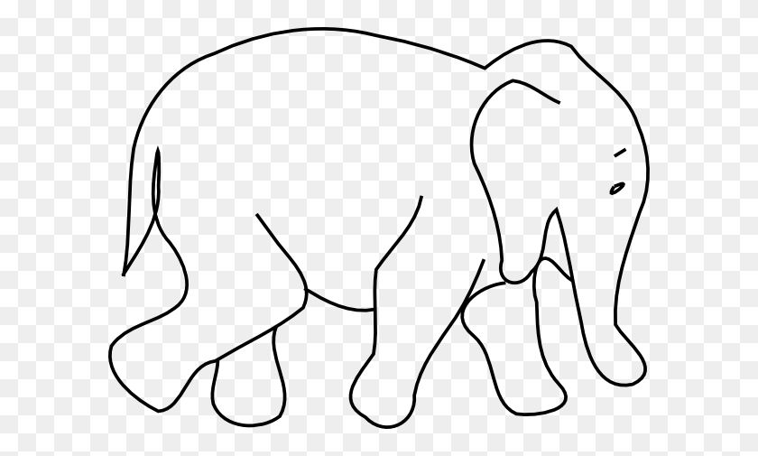 600x445 Elephant Outline Clip Art - Buffalo Outline Clipart