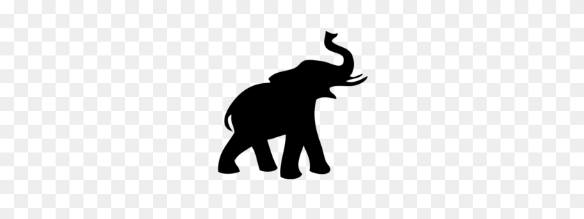 256x256 Elefante Contorno Tronco Arriba - Lindo Elefante Clipart