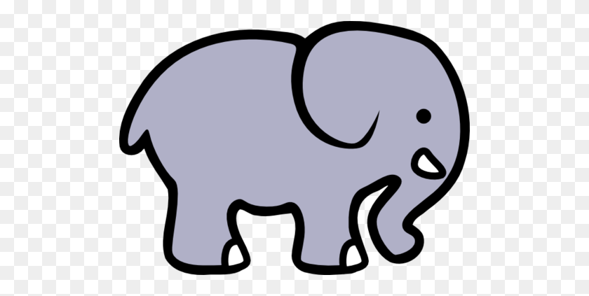 500x363 Elephant Outline Trunk Up - Lodge Clipart