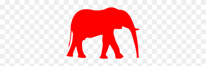 298x210 Elephant Red Outline Clipart - Elephant Clipart Outline