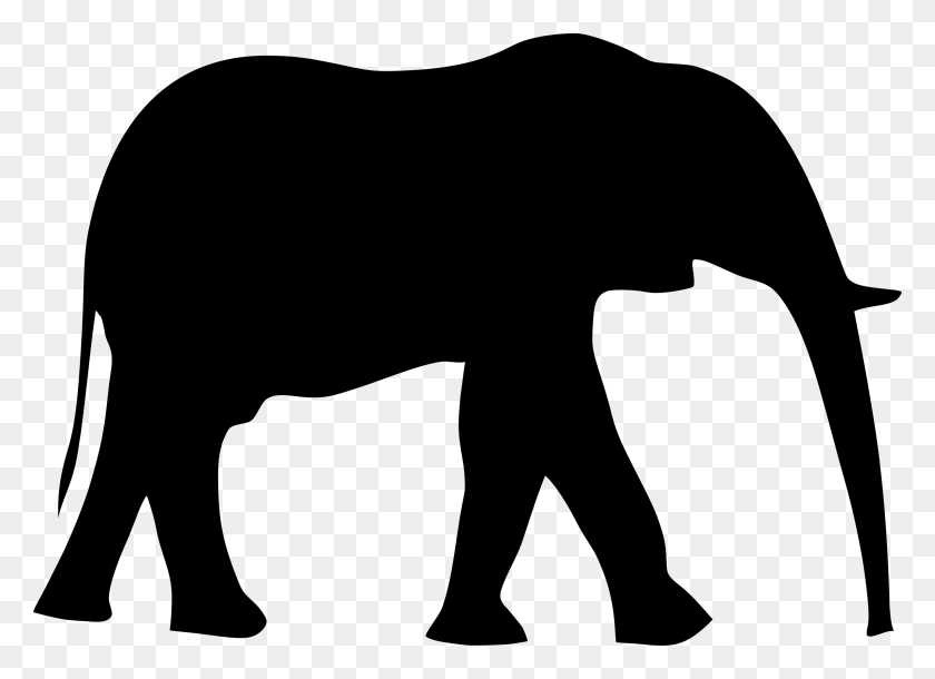 2400x1694 Silueta De Elefante - Clipart De Animales Africanos