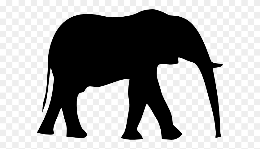 600x423 Elephant Silhouet Clip Art - Indian Clipart Black And White