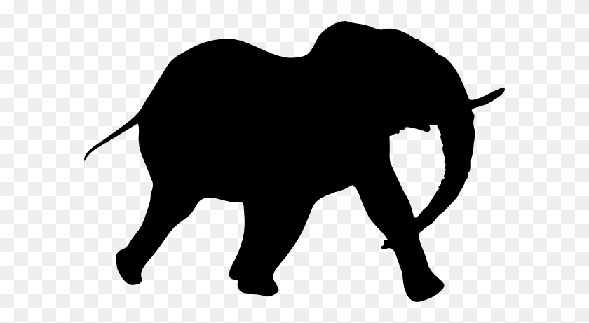 600x401 Elephant Silhouette Black Png, Clip Art For Web - Panther Clipart Black And White