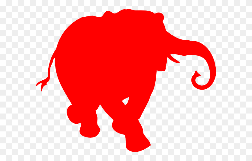 600x479 Elephant Silhouette Red Clip Art - Republican Elephant Clipart