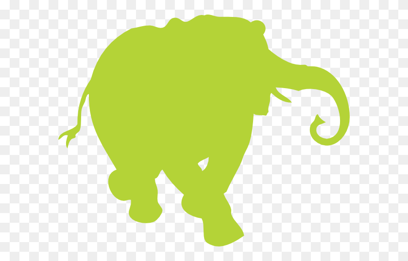 600x479 Elephant Silhouette Yellow Green Clip Art - Elephant Silhouette Clipart