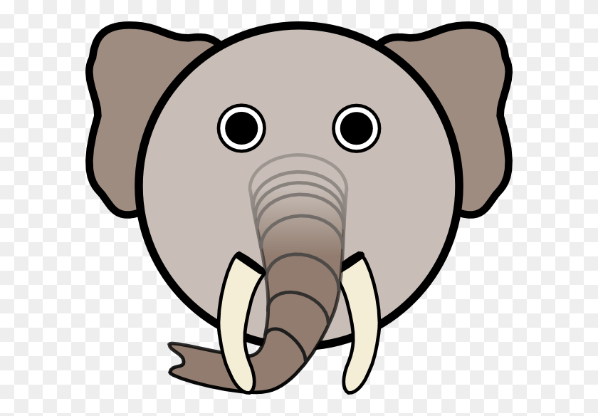 600x524 Elephant With Rounded Face Clip Art Free Vector - Free Elephant Clipart