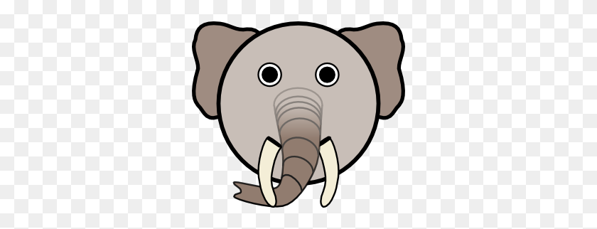 300x262 Elephant With Rounded Face Png, Clip Art For Web - Elephant Clipart Outline