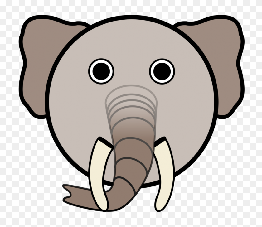 875x750 Elephants Drawing Cartoon Face Humour - Elephant Face Clipart