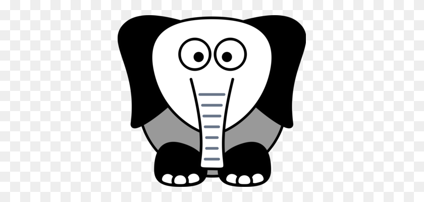 373x340 Слоны Белый Слон Позвоночные Компьютерные Иконки - Слон Клипарт Черный И Белый