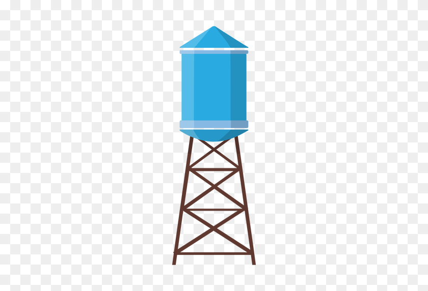 512x512 Elevated Water Tank Illustration - Water Tower Clip Art