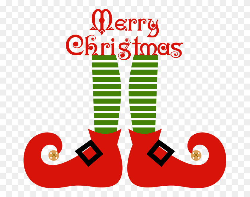 681x600 Elf Legs Clipart - Merry Christmas Banner Clipart