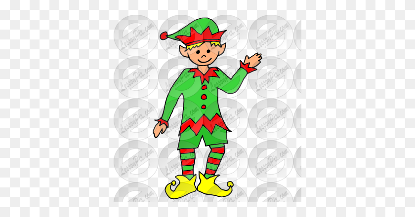 380x380 Elf Picture For Classroom Therapy Use - Watermark Clipart