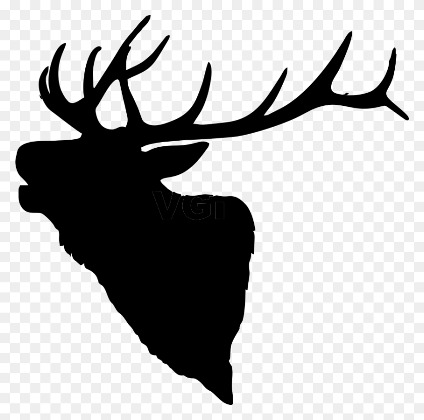 836x829 Elk Head Silhouette Clip Art - Elk Skull Clipart