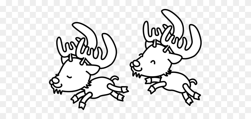 511x340 Elk Reindeer Drawing Black And White - Reindeer Black And White Clipart