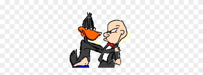 300x250 Elmer Fudd Battles A Human Daffy Duck Drawing - Elmer Fudd Clipart