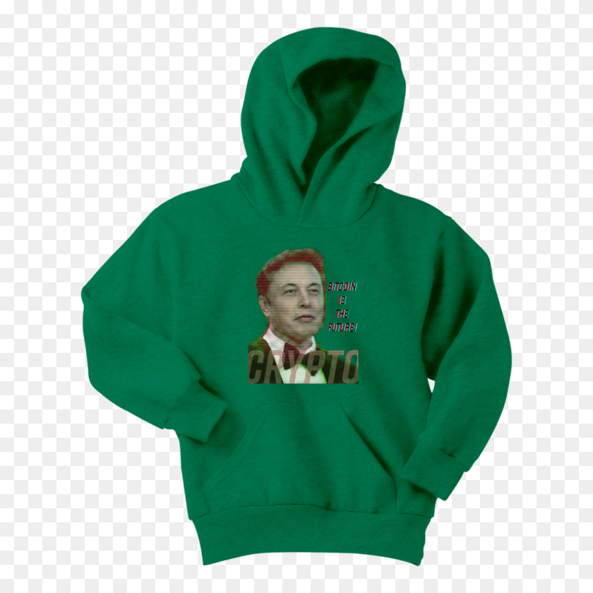 1024x1024 Elon Musk Bitcoin Is The Future Youth Hoodie Cryptoapparel - Elon Musk PNG