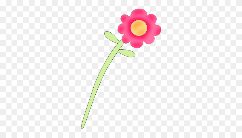 277x421 Elower Clipart Pink Flower - Green Flower Clipart