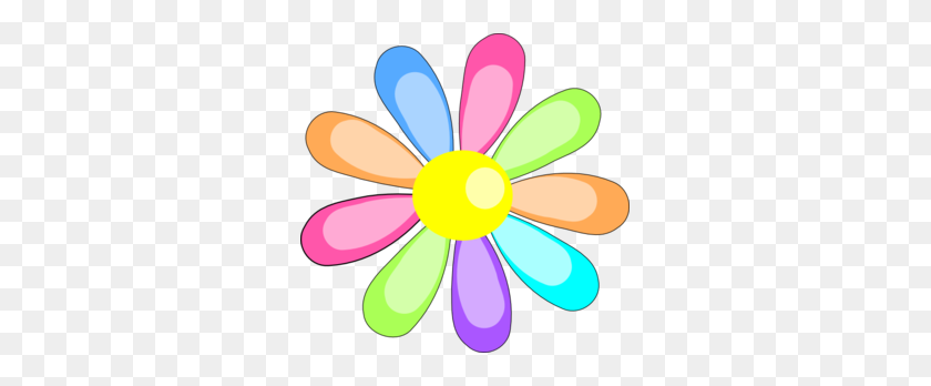297x288 Elower Clipart Small Flower - Colorful Flowers Clipart