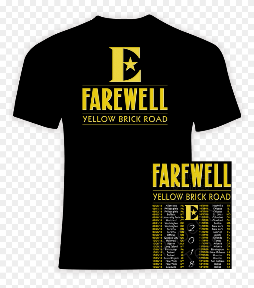 800x914 Elton John Farewell Yellow Brick Road T Shirt - Yellow Brick Road PNG