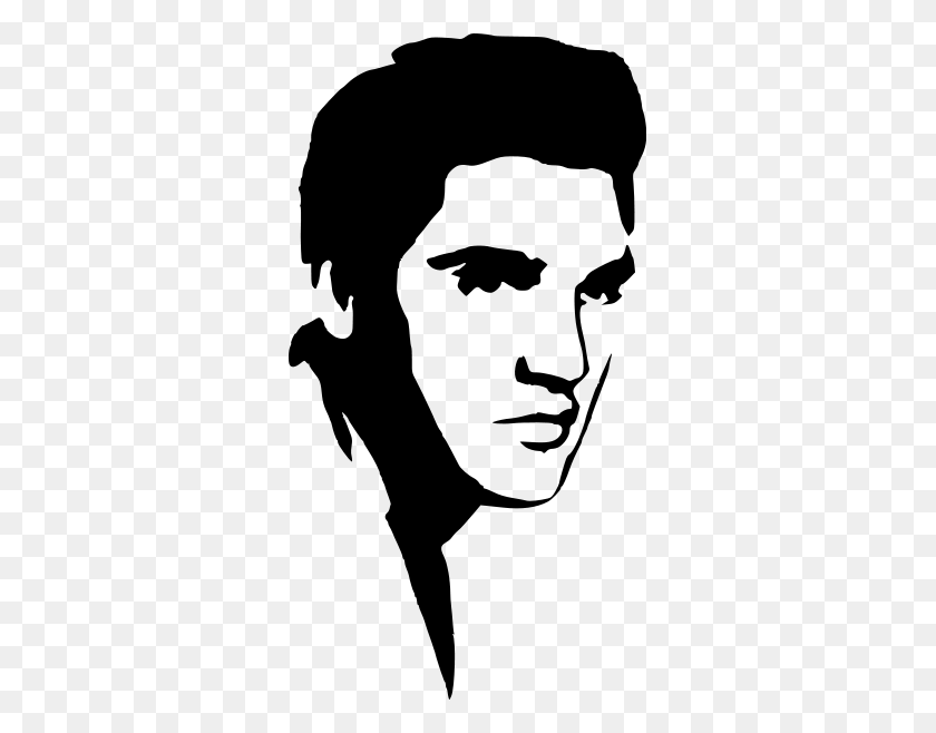 321x598 Elvis Presley Stencil Silhouette Love It - Johnny Cash Clipart