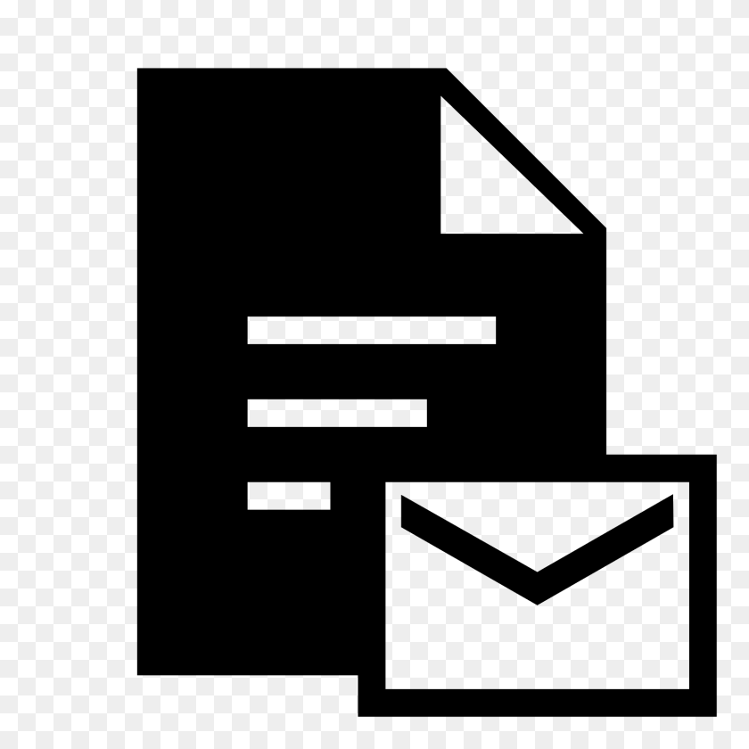 1600x1600 Email Document Filled Icon - Email Logo White PNG